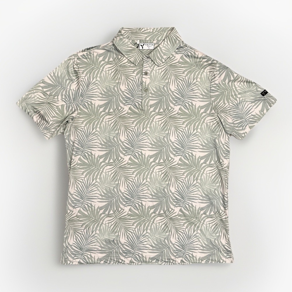 Yatta Golf Polo - Tropical Green & White - Shady Sage - Men's Large **NEW**
